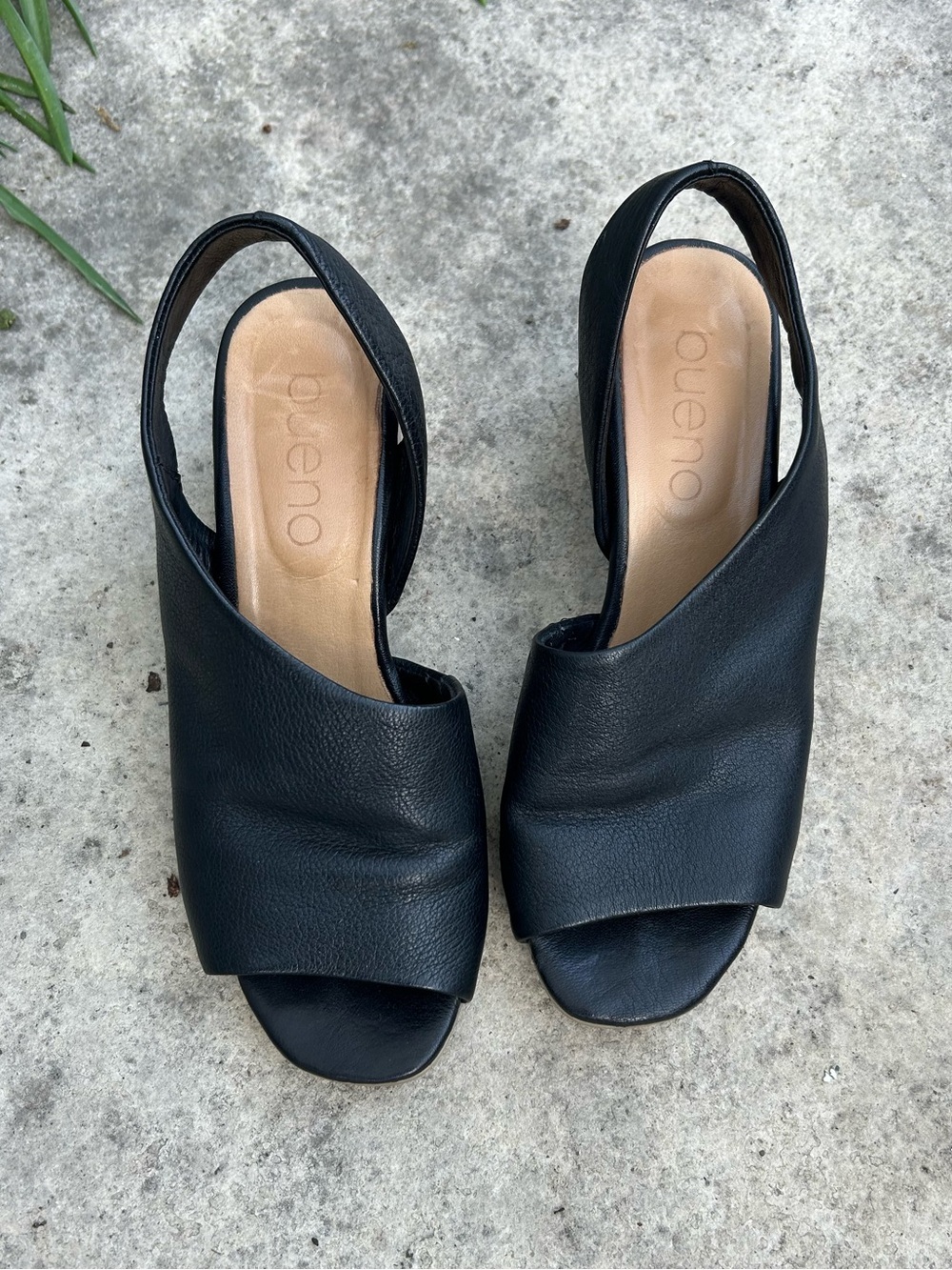 Bueno Black Leather Ryder Slingback, size 37